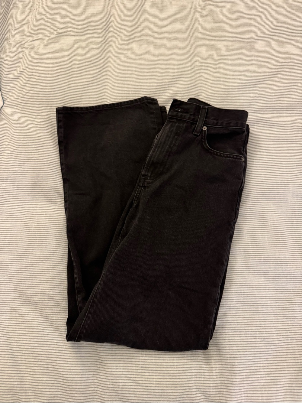 Black Farrah high rise wide jeans